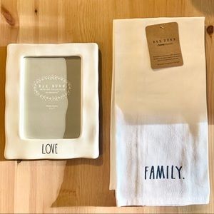 Rae Dunn Towel & Frame Home Set